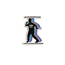 Load image into Gallery viewer, #PositiveVibesOnly Trefoil Chest Logo Vinyl Sticker Mimi