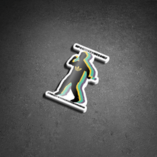 Load image into Gallery viewer, #PositiveVibesOnly Logo Vinyl Sticker (Black W/Saffron, Biscottis Green & Grape Compote)