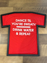 Load image into Gallery viewer, TheGuyWhoDancesOnCongress Trefoil TGWDOC Logo Tee (White Ink on Red Shirt)
