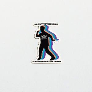 #PositiveVibesOnly Trefoil Chest Logo Vinyl Sticker Mimi