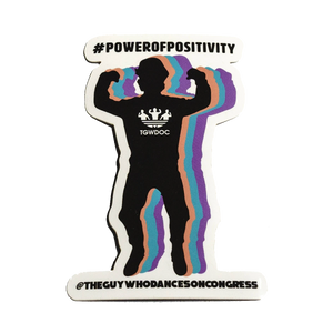 #PowerOfPositivity Trefoil Chest Logo Vinyl Sticker 3.7” by 4”