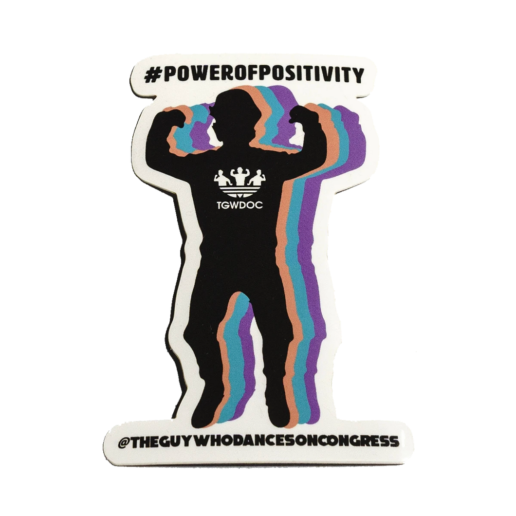 #PowerOfPositivity Trefoil Chest Logo Vinyl Sticker 3.7” by 4”